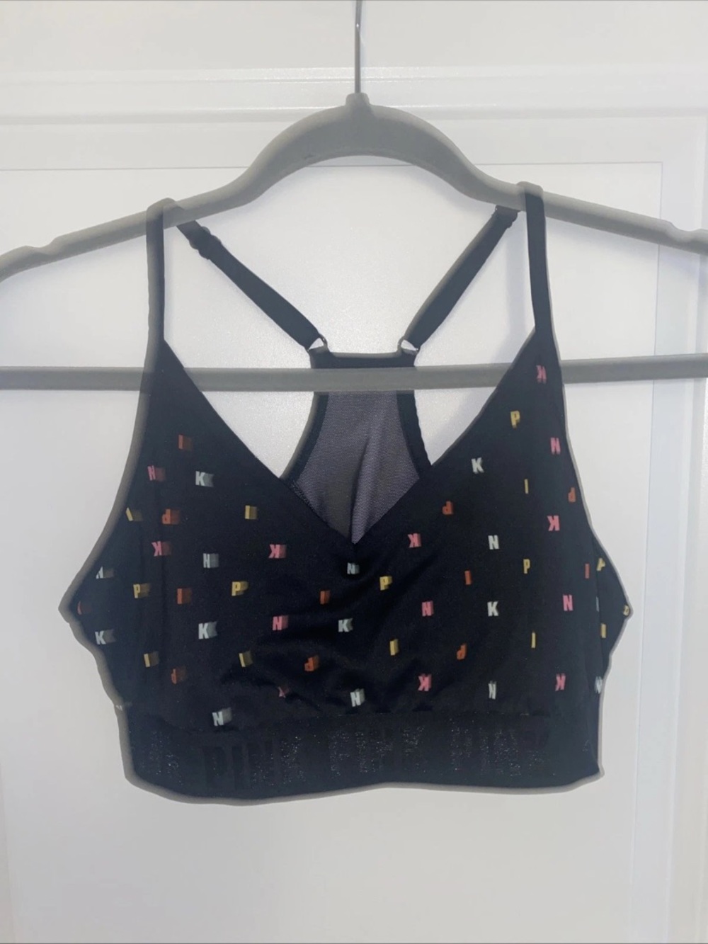 Victorias Secret PINK‎ ULTIMATE  Sports Bra Medium Black Multi Colored